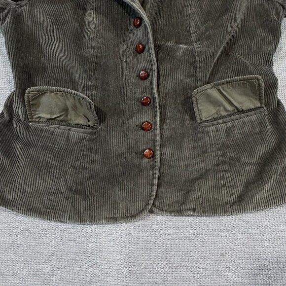 Vintage Brite N Sassy Blazer Jacket Womens 13/14 Olive Green Gray Corduroy Lined - Picture 6 of 16